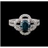 Image 2 : 14KT White Gold 1.63 ctw Blue Diamond Ring