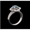 Image 4 : 14KT White Gold 1.63 ctw Blue Diamond Ring