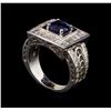 Image 2 : 1.86 ctw Sapphire and Diamond Ring - 14KT White Gold