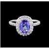 Image 2 : 1.78 ctw Tanzanite and Diamond Ring - 14KT White Gold