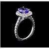 Image 4 : 1.78 ctw Tanzanite and Diamond Ring - 14KT White Gold