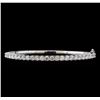 Image 1 : 14KT White Gold 3.12 ctw Diamond Bangle Bracelet
