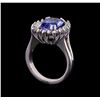 Image 4 : 4.70 ctw Tanzanite and Diamond Ring - 14KT White Gold