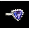 Image 1 : 14KT White Gold 3.30 ctw Tanzanite and Diamond Ring
