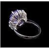 Image 3 : 14KT White Gold 4.45 ctw Tanzanite, Sapphire and Diamond Ring