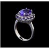 Image 4 : 14KT White Gold 4.45 ctw Tanzanite, Sapphire and Diamond Ring