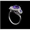 Image 4 : 14KT White Gold 3.07 ctw Tanzanite, Sapphire and Diamond Ring