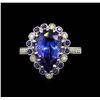 Image 2 : 14KT White Gold 3.86 ctw Tanzanite, Sapphire and Diamond Ring