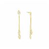 Image 2 : Diamond Shaped Detail Earrings - Gold Plated
