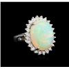 Image 1 : 7.55 ctw Opal and Diamond Ring - 14KT White Gold