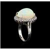 Image 4 : 7.55 ctw Opal and Diamond Ring - 14KT White Gold