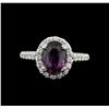 Image 2 : 2.66 ctw Purple Sapphire and Diamond Ring - 14KT White Gold