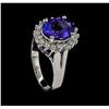 Image 4 : 2.96 ctw Tanzanite and Diamond Ring - 14KT White Gold