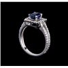 Image 4 : 1.31 ctw Sapphire and Diamond Ring - 18KT White Gold