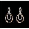 Image 1 : 0.76 ctw Diamond Earrings - 14KT Two Tone Gold