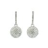 Image 1 : 14mm Crystal Pave Bead Earrings - Silver Plated