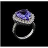 Image 4 : 9.24 ctw Tanzanite and Diamond Ring - 14KT White Gold