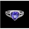 Image 2 : 2.24 ctw Tanzanite and Diamond Ring - 14KT White Gold