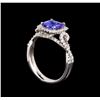 Image 4 : 14KT White Gold 1.62 ctw Tanzanite and Diamond Ring