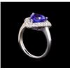 Image 4 : 14KT White Gold 3.40 ctw Tanzanite and Diamond Ring