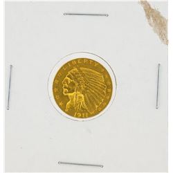 1911 $2.50 Indian Head Quarter Eagle Gold Coin