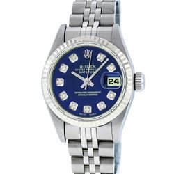 Rolex Stainless Steel Diamond Quickset DateJust Ladies Watch