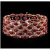 Image 1 : 63.05 ctw Ruby and Diamond Bracelet - 14KT Rose Gold
