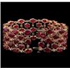 Image 3 : 63.05 ctw Ruby and Diamond Bracelet - 14KT Rose Gold