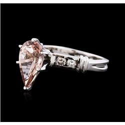 14KT White Gold 2.63 ctw Morganite and Diamond Ring