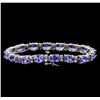 Image 2 : 22.58 ctw Tanzanite and Diamond Bracelet - 14KT White Gold