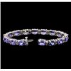 Image 3 : 22.58 ctw Tanzanite and Diamond Bracelet - 14KT White Gold