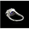 Image 3 : 4.36 ctw Tanzanite and Diamond Ring - 14KT White Gold