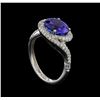 Image 4 : 4.36 ctw Tanzanite and Diamond Ring - 14KT White Gold
