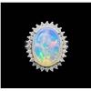 Image 2 : 9.05 ctw Opal and Diamond Ring - 14KT White Gold