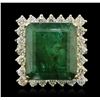 Image 2 : 14KT Yellow Gold 15.19 ctw Emerald and Diamond Ring