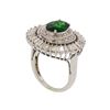 Image 4 : 2.38 ctw Tsavorite and Diamond Ring - 14KT White Gold