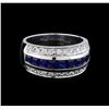 Image 2 : 1.50 ctw Sapphire and Diamond Ring - 18KT White Gold