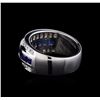 Image 3 : 1.50 ctw Sapphire and Diamond Ring - 18KT White Gold