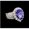 Image 1 : 14KT White Gold 4.32 ctw Tanzanite and Diamond Ring