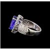 Image 3 : 14KT White Gold 4.32 ctw Tanzanite and Diamond Ring