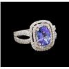 Image 1 : 14KT White Gold 2.37 ctw Tanzanite and Diamond Ring