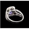 Image 3 : 14KT White Gold 2.37 ctw Tanzanite and Diamond Ring