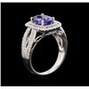 Image 4 : 14KT White Gold 2.37 ctw Tanzanite and Diamond Ring