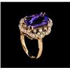 Image 4 : 5.58 ctw Tanzanite and Diamond Ring - 14KT Rose Gold