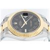 Image 8 : Rolex Two-Tone Black Roman DateJust Men's Watch
