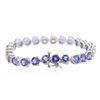 Image 2 : 14KT White Gold 14.60 ctw Tanzanite and Diamond Bracelet