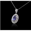 Image 3 : 14KT White Gold 8.01 ctw Tanzanite and Diamond Pendant With Chain