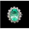 Image 2 : GIA Cert 8.94 ctw Emerald and Diamond Ring - 14KT White Gold