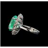 Image 3 : GIA Cert 8.94 ctw Emerald and Diamond Ring - 14KT White Gold