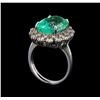 Image 4 : GIA Cert 8.94 ctw Emerald and Diamond Ring - 14KT White Gold